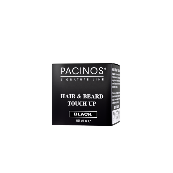Pacinos Hair & Beard Touch Up Powder – Instantly Covers Gray Hair Bald Spots & Patchy Beards – Water-Resistant Natural Finish – Black – 4g Color Kit Haircare