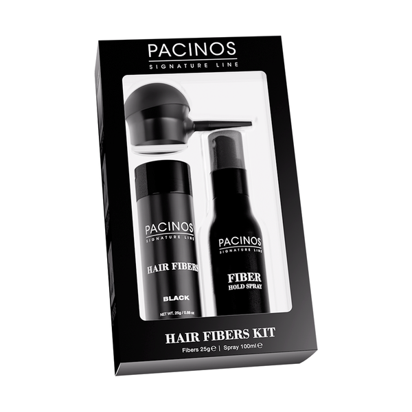 Pacinos Hair Fiber Kit With Fiber Hold Spray - Instantly Cover Thinning Hair & Bald Spots With Natural Finish - Haircare