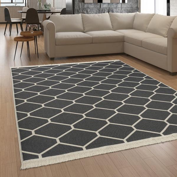 Paco Home SKANDI KILIM 145 ANTHRACITE Rugs