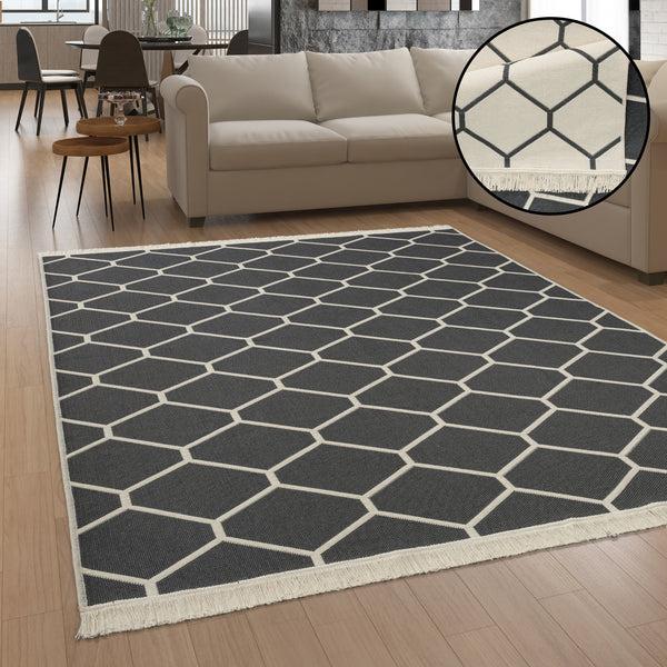 paco home SKANDI KILIM 145 ANTHRACITE Rugs