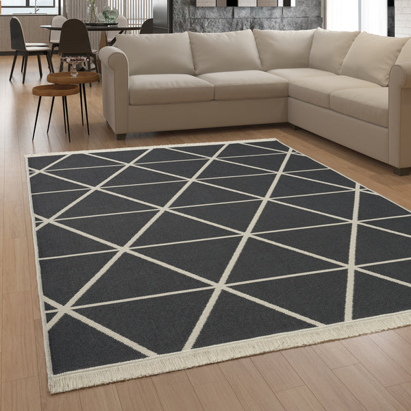 Paco Home SKANDI KILIM 146 ANTHRACITE Rugs