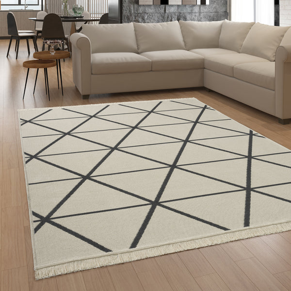 Paco Home SKANDI KILIM 146 ANTHRACITE Rugs