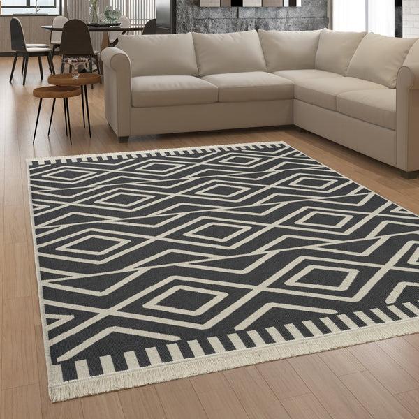 Paco Home SKANDI KILIM 148 ANTHRACITE Rugs