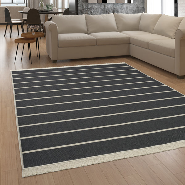 Paco Home SKANDI KILIM 149 ANTHRACITE Rugs