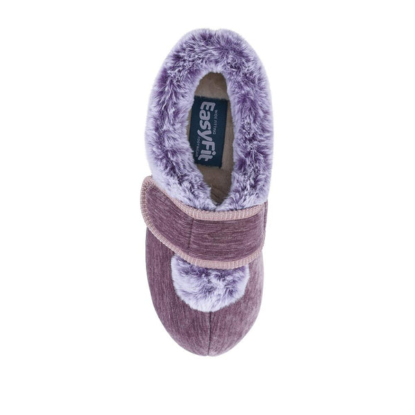 Padders EasyFit Extra Wide Touch Fasten Slippers SKYE - Lavender