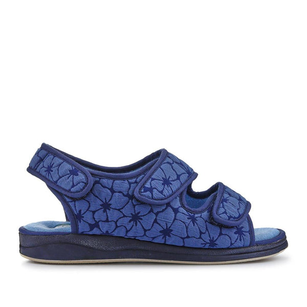 padders Extra-Wide Water-Resistant Slippers REETA - Navy