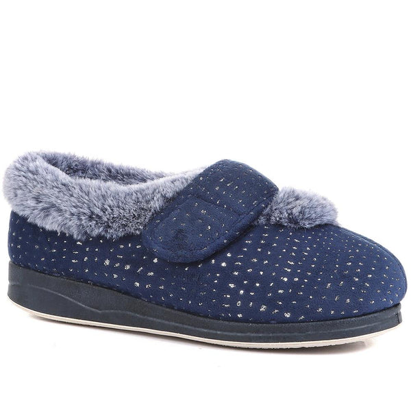 Padders Extra-Wide Fit Cosy Slippers CELENE - Navy