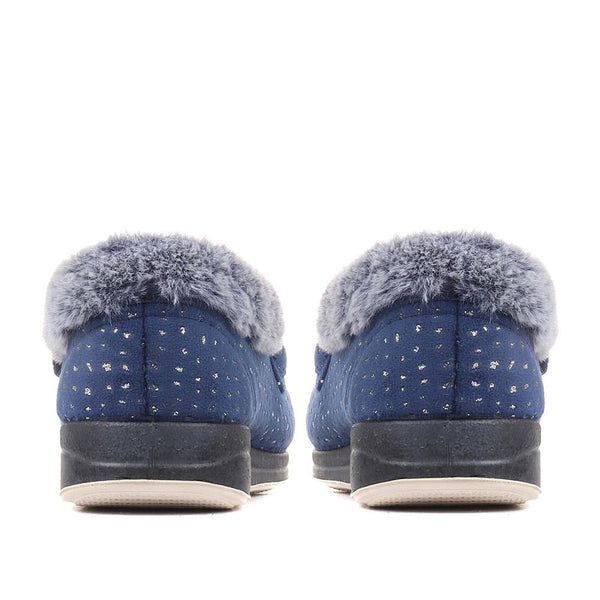 Padders Extra-Wide Fit Cosy Slippers CELENE - Navy