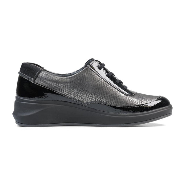 Padders Padders Ladies Comfort 2E Fit ALFORD - Black Metallic Combi