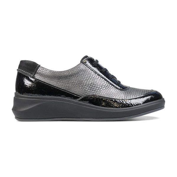 padders Padders Ladies Comfort 2E Fit ALFORD - Black Metallic Combi