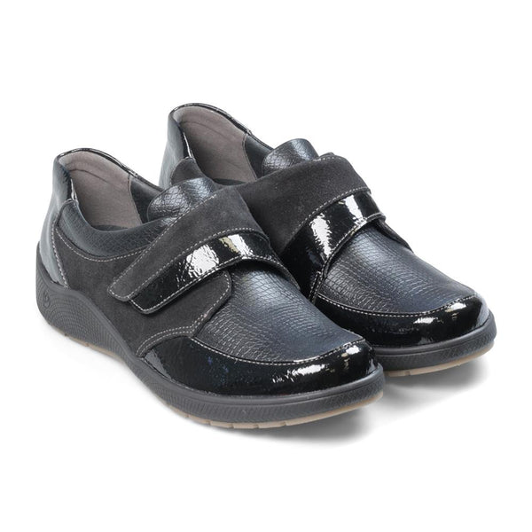 Padders Padders Ladies Comfort 2E Fit MALTBY - Black Suede Combi