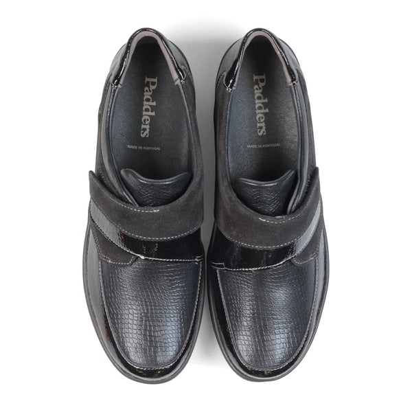 Padders Padders Ladies Comfort 2E Fit MALTBY - Black Suede Combi