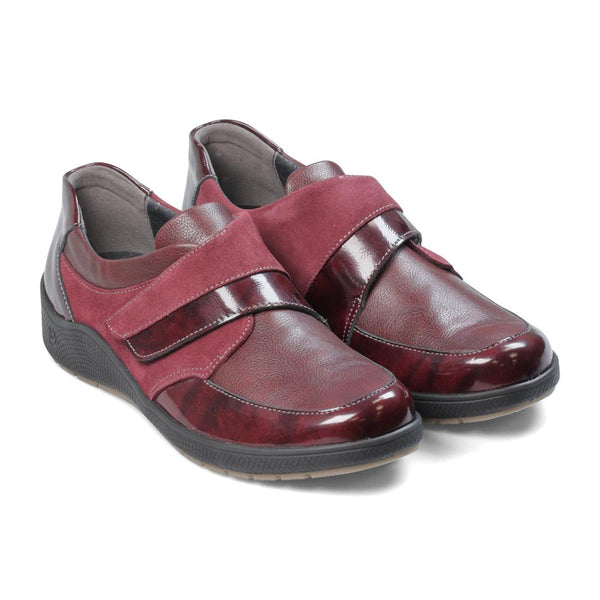 Padders Padders Ladies Comfort 2E Fit MALTBY - Burgundy Suede Combi