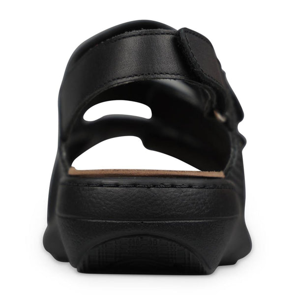 Padders Padders+ Ladies Comfort Sandals 2E/4E Fit MAGDA - Black Leather