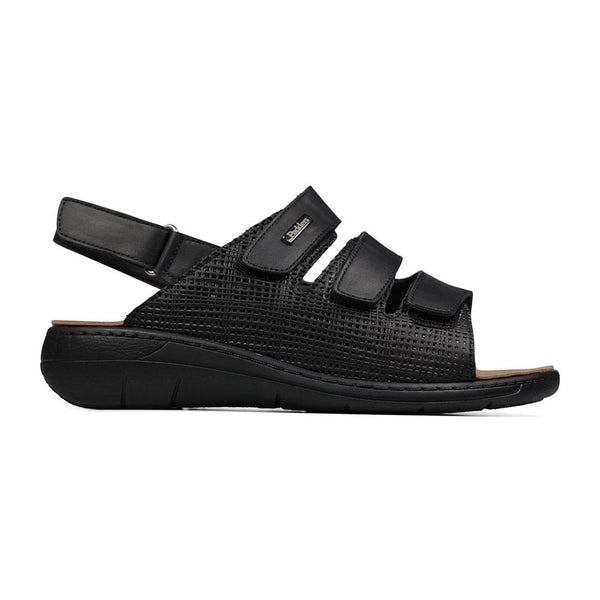 padders Padders+ Ladies Comfort Sandals 2E/4E Fit MAGDA - Black Leather