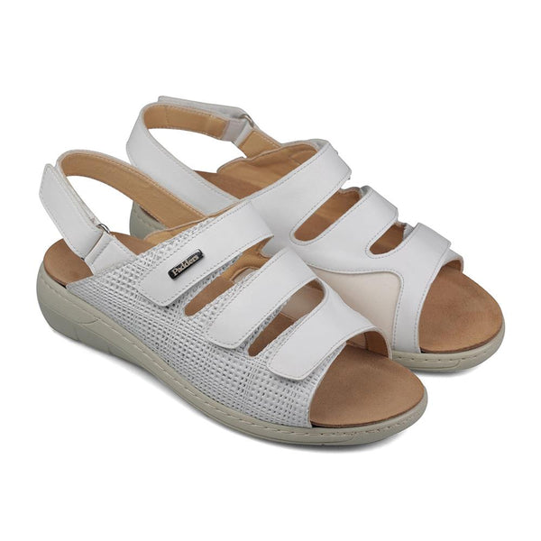 Padders Padders+ Ladies Comfort Sandals 2E/4E Fit MAGDA - White Leather