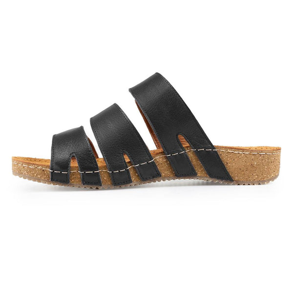 Padders Padders Ladies Comfort Sandals 2E Fit ATLANTA - Black Leather