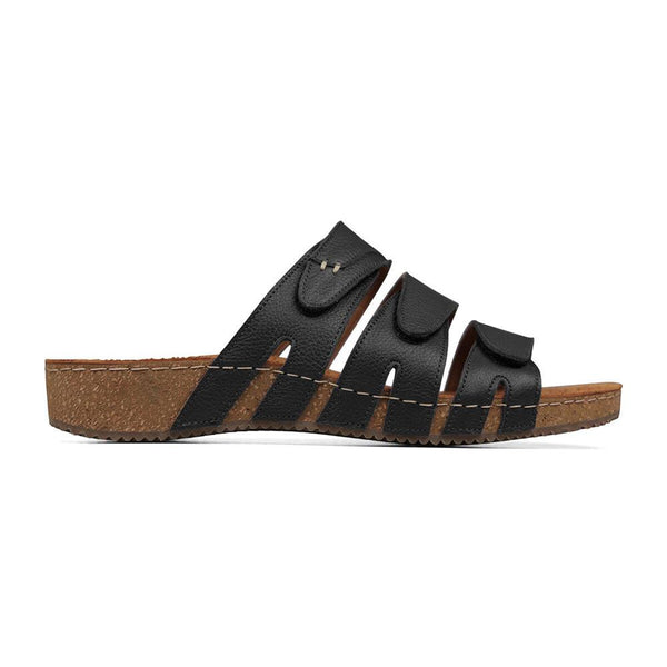 padders Padders Ladies Comfort Sandals 2E Fit ATLANTA - Black Leather
