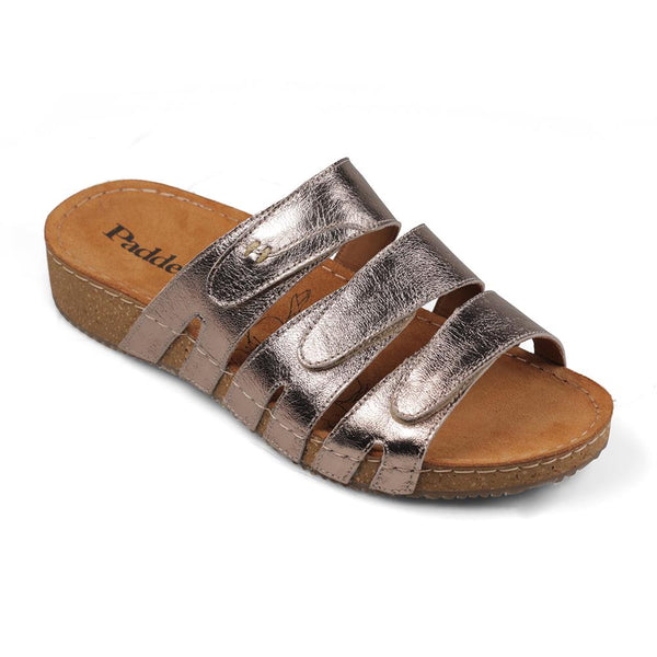 Padders Padders Ladies Comfort Sandals 2E Fit ATLANTA - Metallic