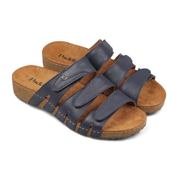 Padders Padders Ladies Comfort Sandals 2E Fit ATLANTA - Navy Leather