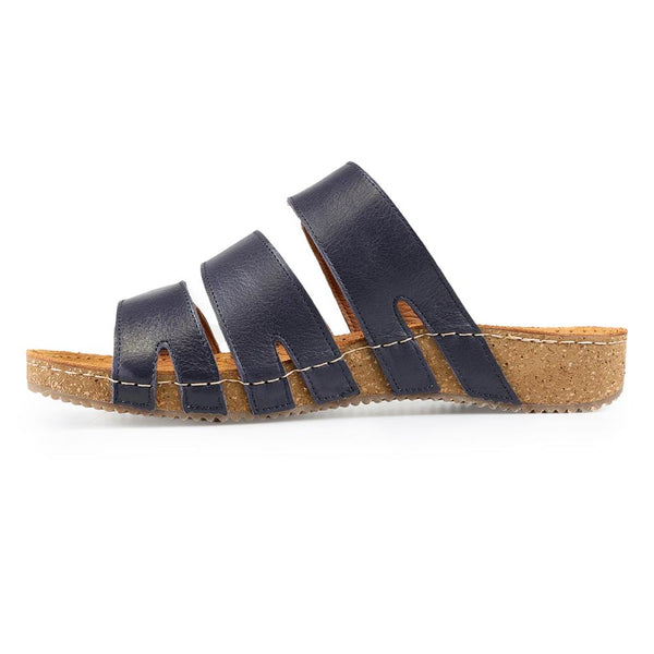 Padders Padders Ladies Comfort Sandals 2E Fit ATLANTA - Navy Leather