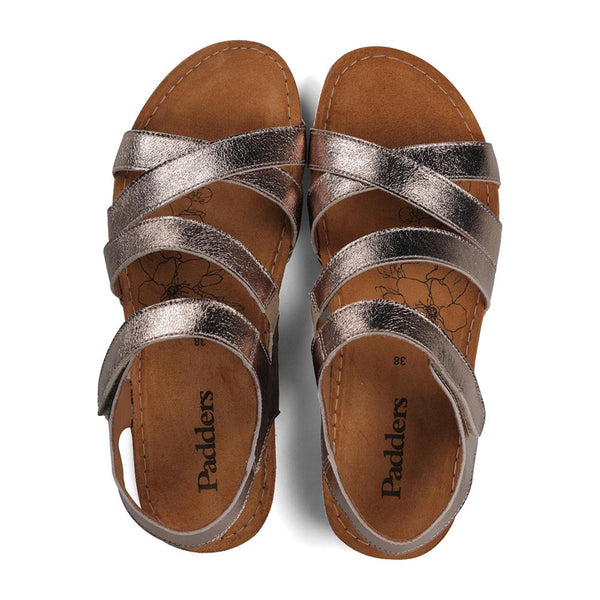 Padders Padders Ladies Comfort Sandals 2E Fit MARINA - Metallic
