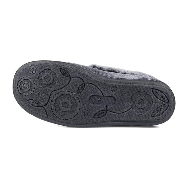 Padders Padders Ladies Dual Fit Slippers 2E/3E SHAE - Grey Sparkle Cord
