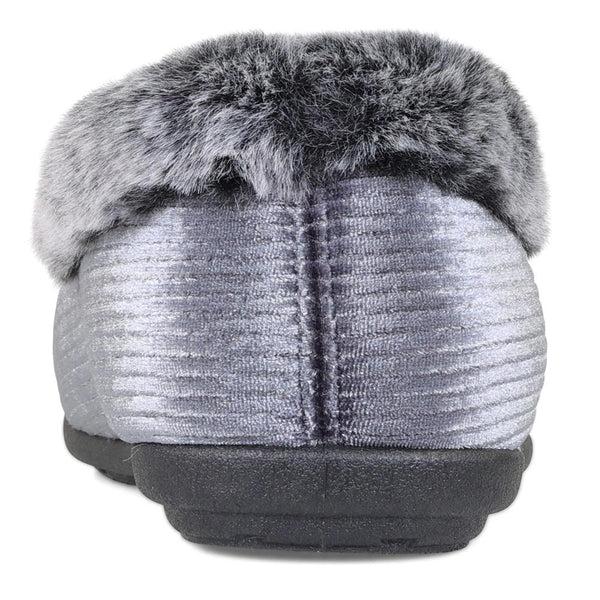 Padders Padders Ladies Dual Fit Slippers 2E/3E SHAE - Grey Sparkle Cord