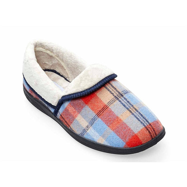 Padders Padders Ladies Slippers 2E Fit DM Construction MELLOW - Blue Combi