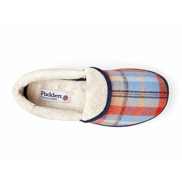 Padders Padders Ladies Slippers 2E Fit DM Construction MELLOW - Blue Combi
