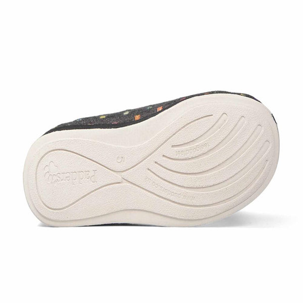 Padders Padders Ladies Slippers 2E Fit Vulcanised CAMILLA - Navy Woven Spot