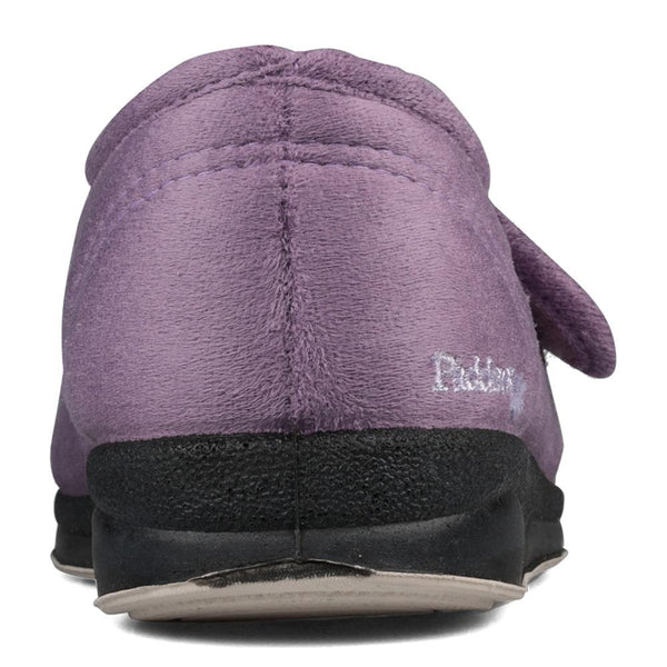 Padders Padders Ladies Slippers 2E Fit Vulcanised CAMILLA - Lavender