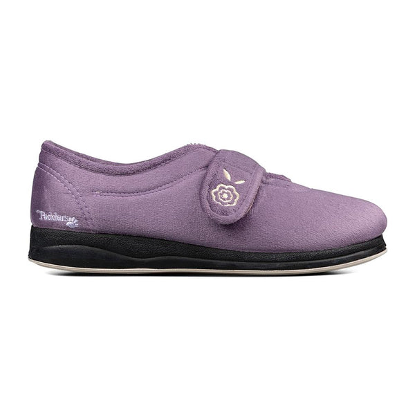 padders Padders Ladies Slippers 2E Fit Vulcanised CAMILLA - Lavender