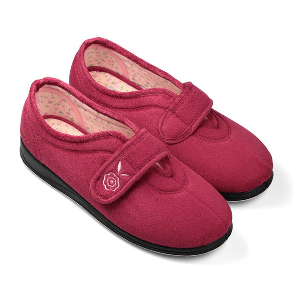 Padders Padders Ladies Slippers 2E Fit Vulcanised CAMILLA - Rasp/Cerise