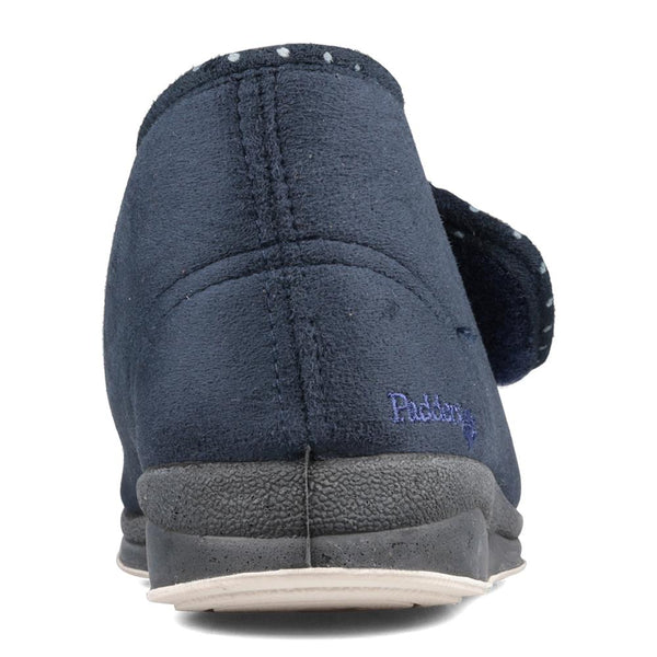 Padders Padders Ladies Slippers 2E Fit Vulcanised CHERISH - Navy