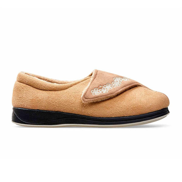 padders Padders Ladies Slippers 2E Fit Vulcanised HUG - TAUPE /CAMEL padders Padders Ladies Slippers 2E Fit Vulcanised HUG - TAUPE /CAMEL