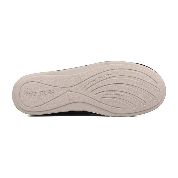 Padders Padders Ladies Slippers 2E Fit Vulcanised HUSH - Navy