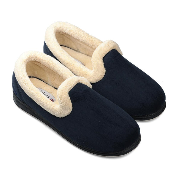 Padders Padders Ladies Slippers 2E Fit Vulcanised REPOSE - Navy