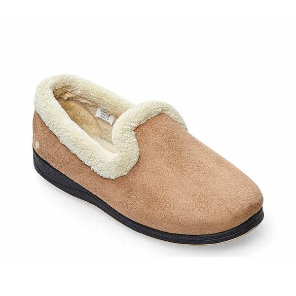 Padders Padders Ladies Slippers 2E Fit Vulcanised REPOSE - TAUPE /CAMEL