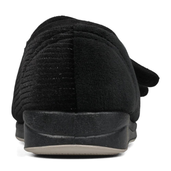 Padders Padders + Ladies Slippers Dual Fit 4E/6E & 6E LYDIAX - BLACK SPARKLE CORD