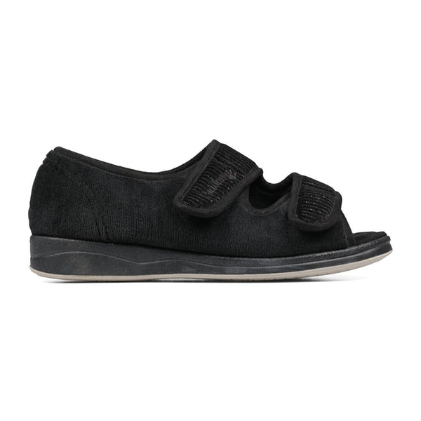 padders Padders + Ladies Slippers Dual Fit 4E/6E & 6E LYDIAX - BLACK SPARKLE CORD