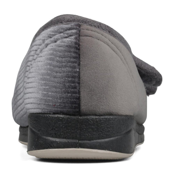 Padders Padders + Ladies Slippers Dual Fit 4E/6E & 6E LYDIAX - Grey Sparkle Cord