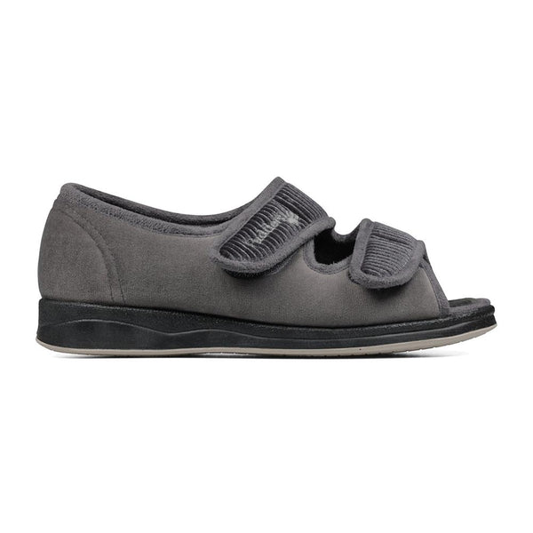 padders Padders + Ladies Slippers Dual Fit 4E/6E & 6E LYDIAX - Grey Sparkle Cord