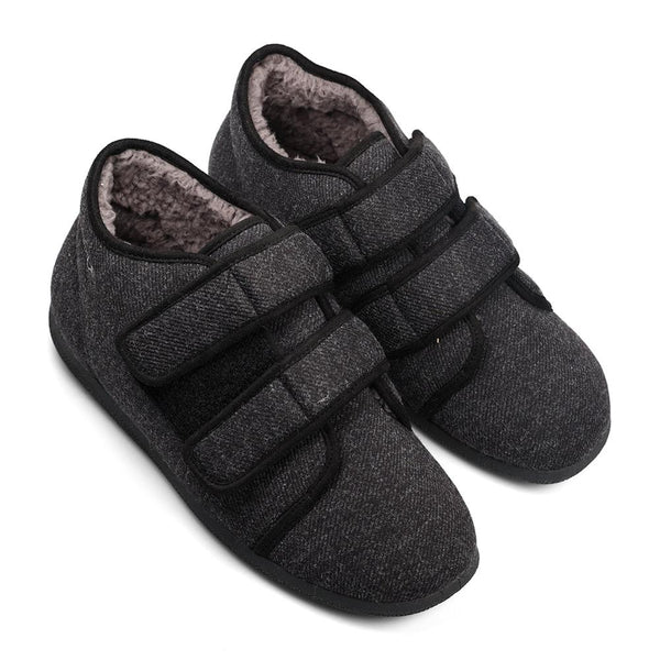 Padders Padders+ Mens Slippers Dual Fit K/L BRIAN - CHARCOAL FLECK