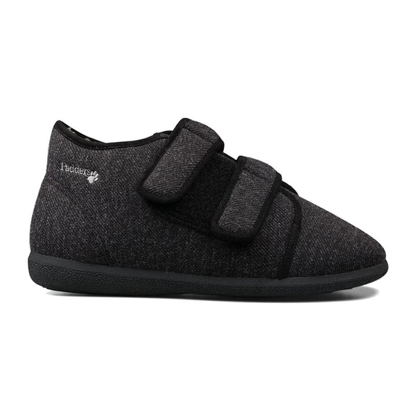 padders Padders+ Mens Slippers Dual Fit K/L BRIAN - CHARCOAL FLECK