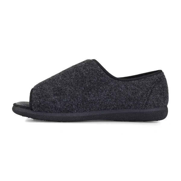 Padders Padders+ Mens Slippers Dual Fit K/L NORMAN - Grey Felt