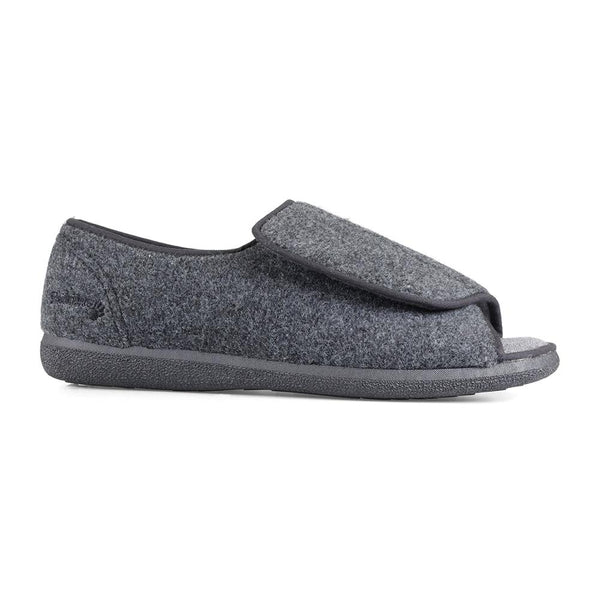 padders Padders+ Mens Slippers Dual Fit K/L NORMAN - Grey Felt padders Padders+ Mens Slippers Dual Fit K/L NORMAN - Grey Felt