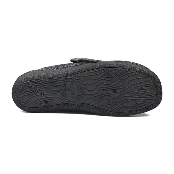 Padders Padders+ Mens Slippers Dual Fit K/L OLIVER - BLACK MIXED CHECK