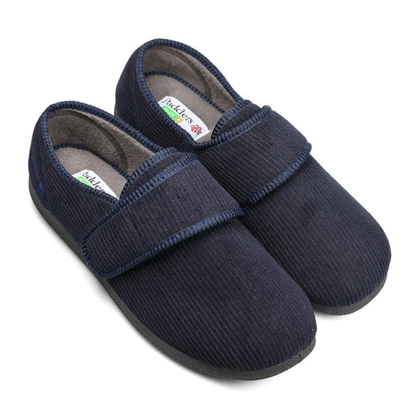 Padders Padders+ Mens Slippers Dual Fit K/L OLIVER - Navy