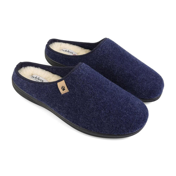 Padders Padders Mens Slippers G Fit FELIX - Blue Felt